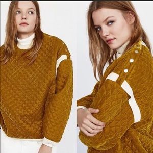 Zara, Quilted Velvet Top